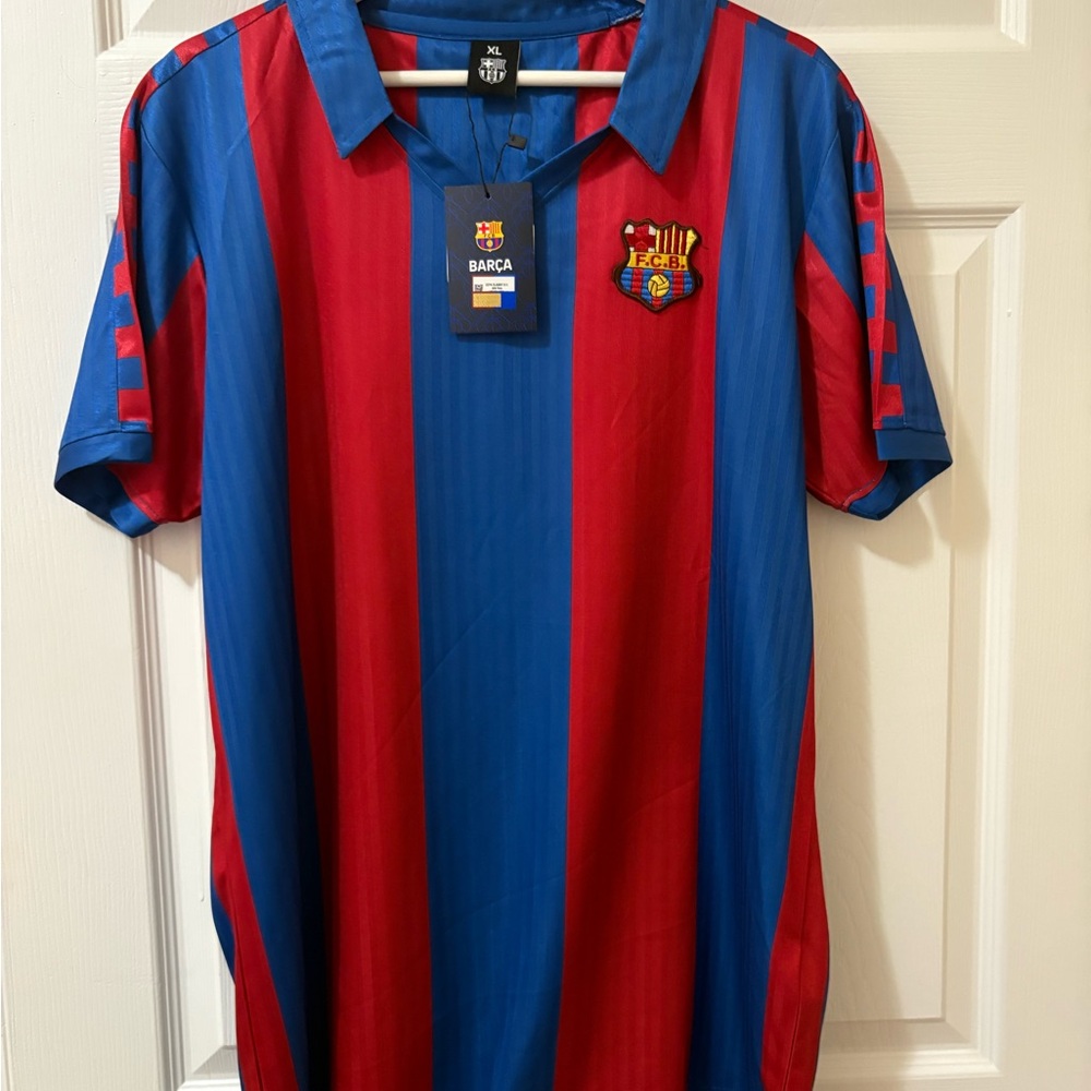 Barca Striped Red and Blue Men's Jersey